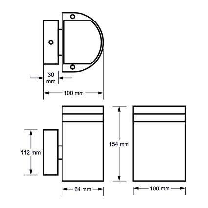Luz de parede exterior KORTEK 1xGU10/30W/230V IP54 cinzento
