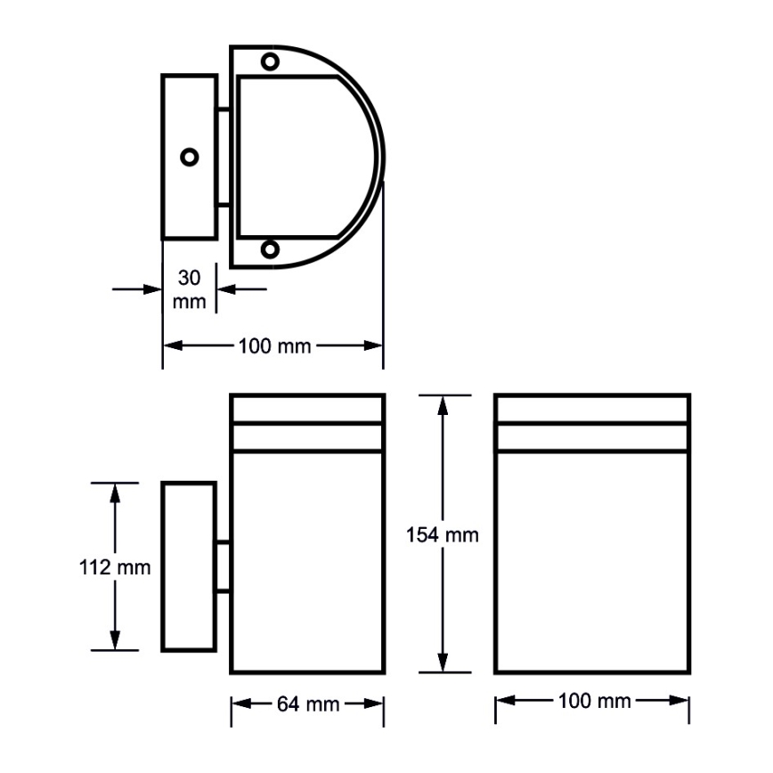 Luz de parede exterior KORTEK 1xGU10/30W/230V IP54 cinzento