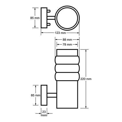 Luz de parede exterior LULA BIS 1xE27/60W/230V IP44