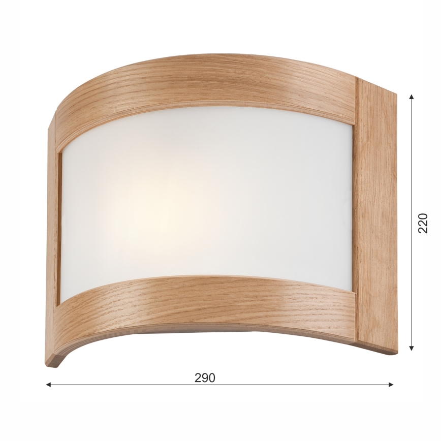 Luz de parede HALINA 1xE27/60W/230V carvalho