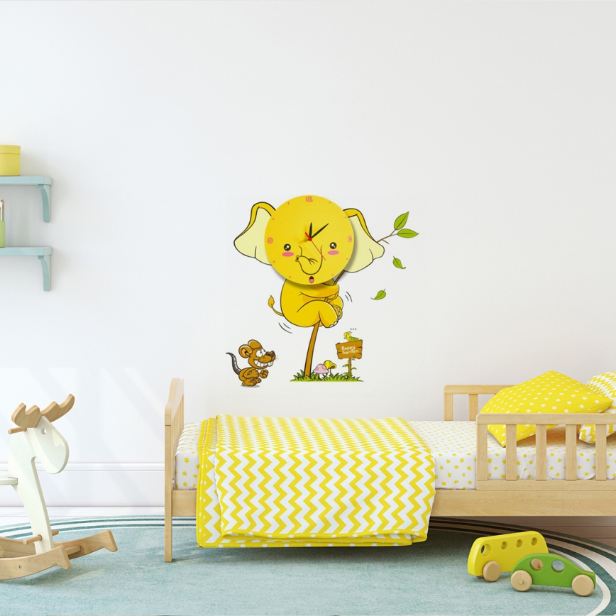 Luz de parede infantil LED com relógio 1xLED/1W/3xAAA
