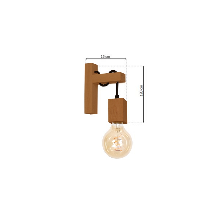 Luz de parede JACK 1xE27/40W/230V carvalho