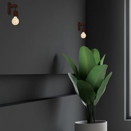Luz de parede JACK 1xE27/40W/230V madeira castanha