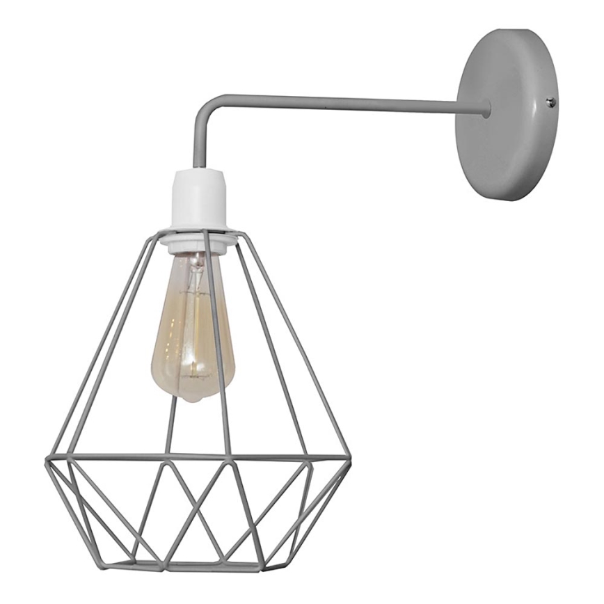 Luz de parede KARO 1xE27/15W/230V cinzento