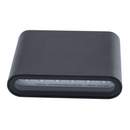 Luz de parede LED de exterior FLOW 2xLED/3W/230V IP54 preto antigo