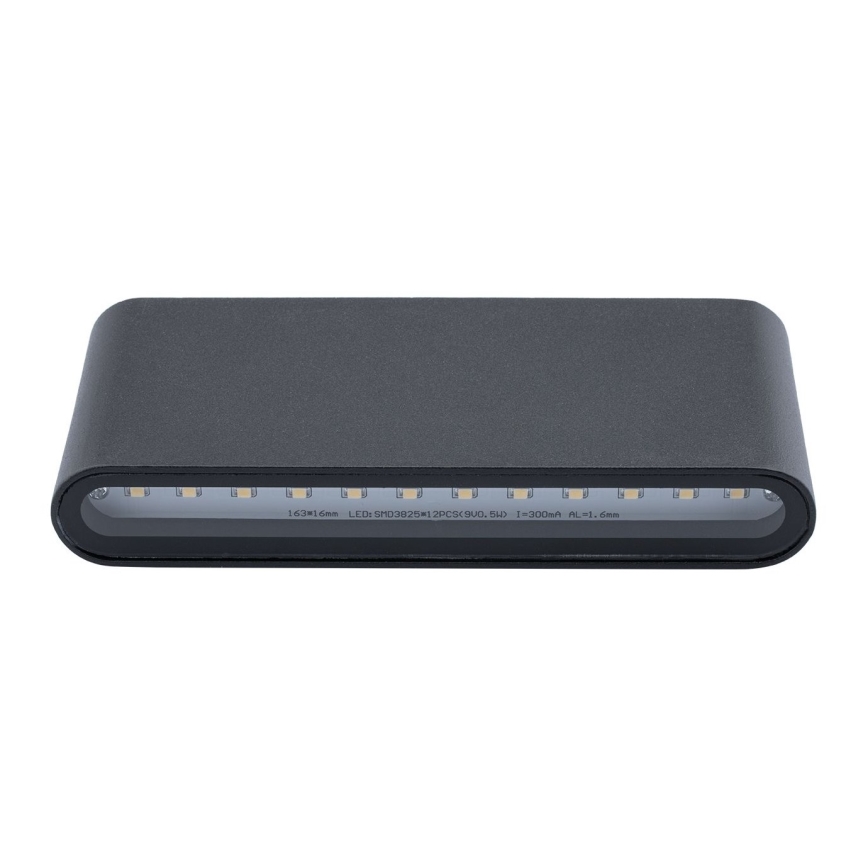Luz de parede LED de exterior FLOW LED/6W/230V IP54 preto antigo