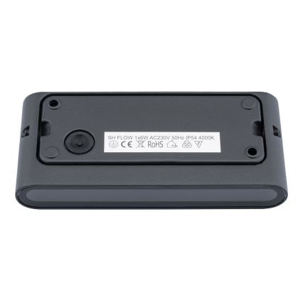 Luz de parede LED de exterior FLOW LED/6W/230V IP54 preto antigo