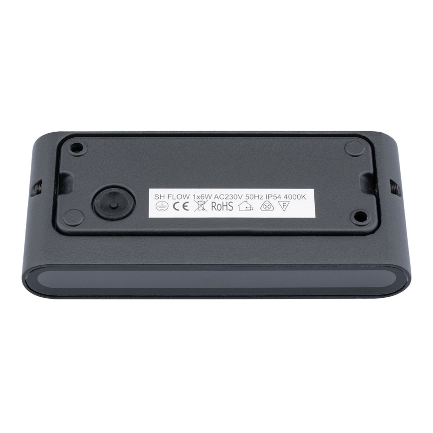 Luz de parede LED de exterior FLOW LED/6W/230V IP54 preto antigo
