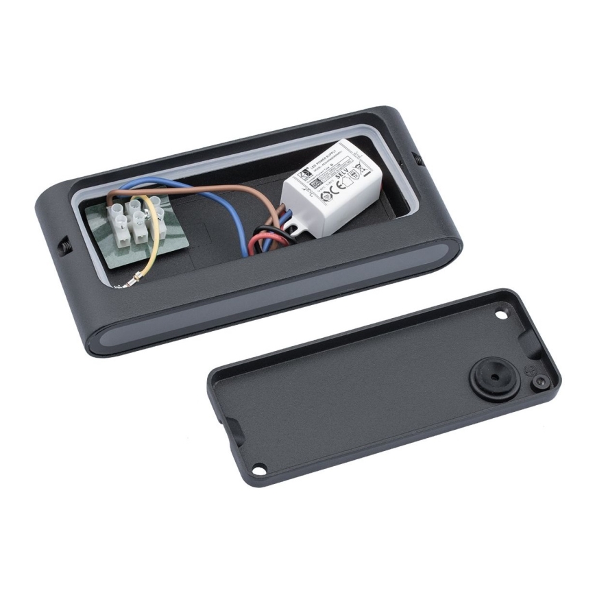 Luz de parede LED de exterior FLOW LED/6W/230V IP54 preto antigo