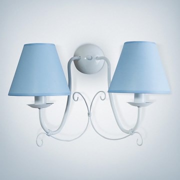 Luz de parede LILLIAN 2xE14/40W/230V azul claro