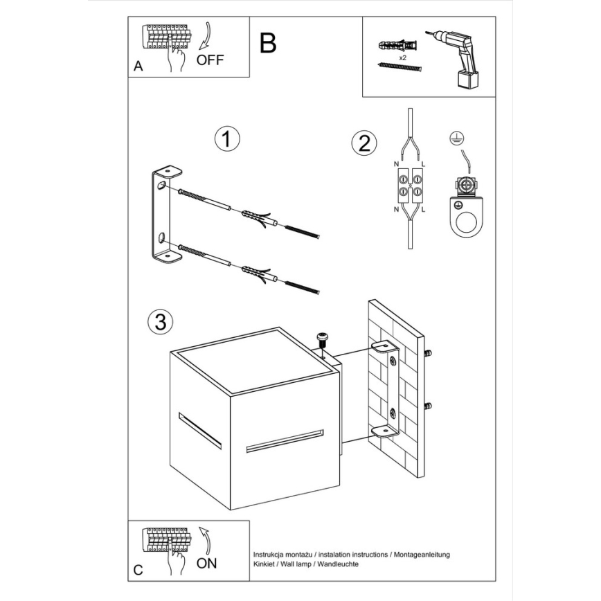 Luz de parede LOBO 1xG9/40W/230V branco