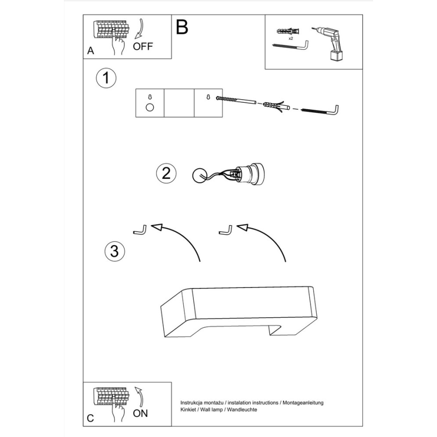 Luz de parede MAGNET 1xE27/60W/230V branco