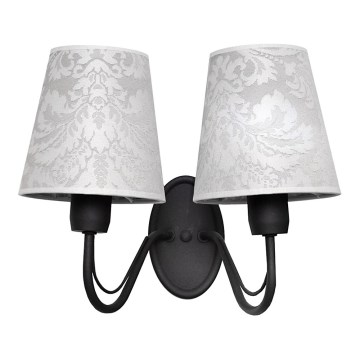 Luz de parede MALBO II 2xE27/15W/230V preto antigo