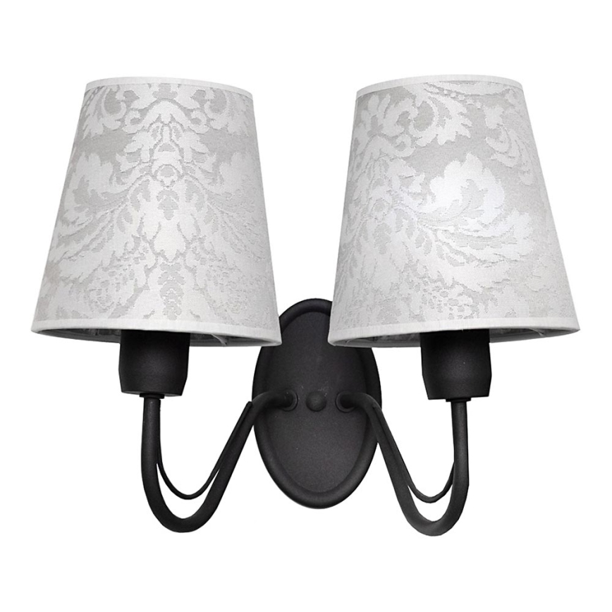 Luz de parede MALBO II 2xE27/15W/230V preto antigo