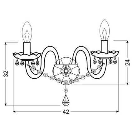 Luz de parede MARIA TERESA 2xE14/40W/230V