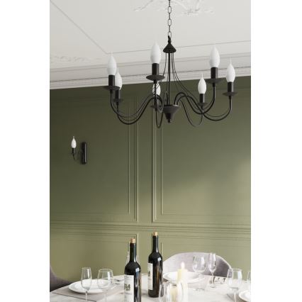 Luz de parede MINERWA 1xE14/40W/230V preto antigo