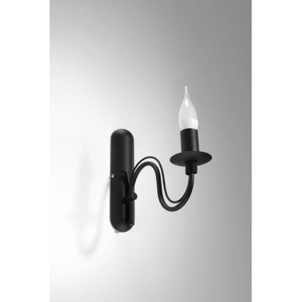 Luz de parede MINERWA 1xE14/40W/230V preto antigo