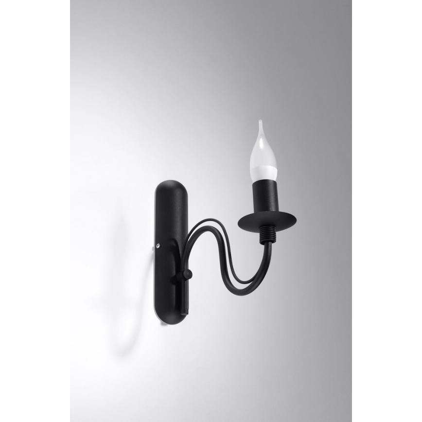 Luz de parede MINERWA 1xE14/40W/230V preto antigo