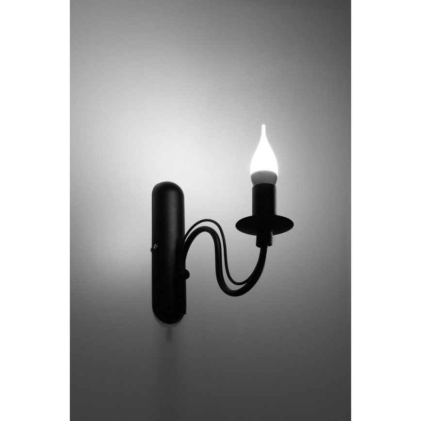 Luz de parede MINERWA 1xE14/40W/230V preto antigo