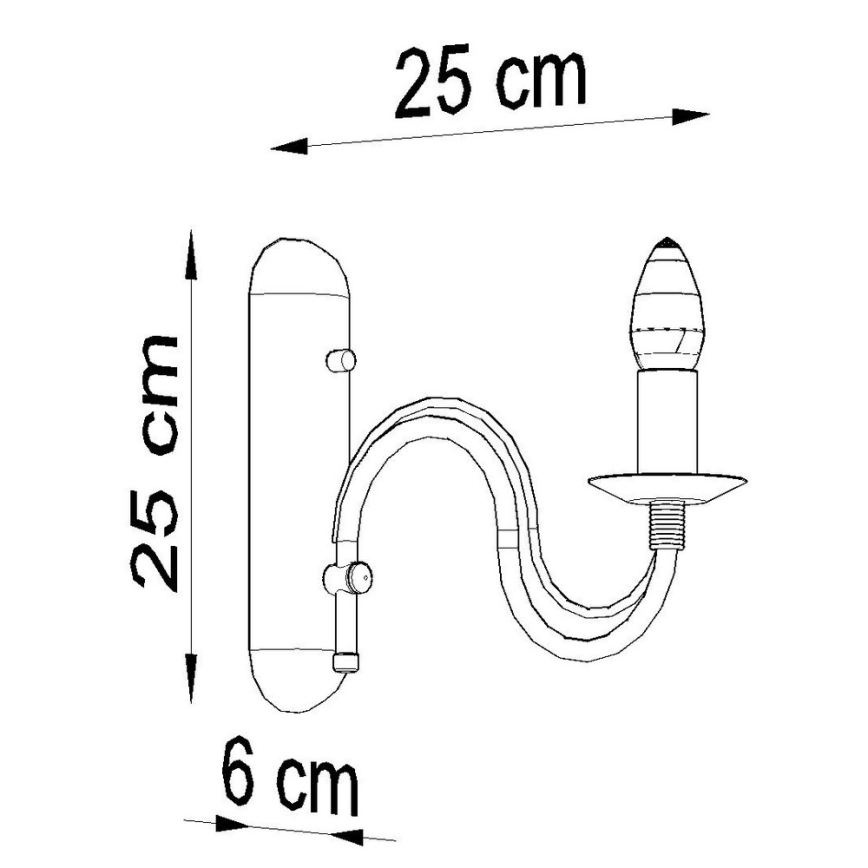 Luz de parede MINERWA 1xE14/40W/230V preto antigo