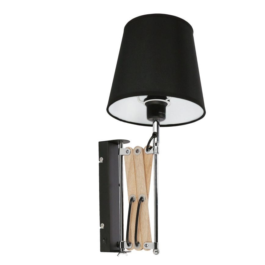 Luz de parede MITO 1xE27/40W/230V preto