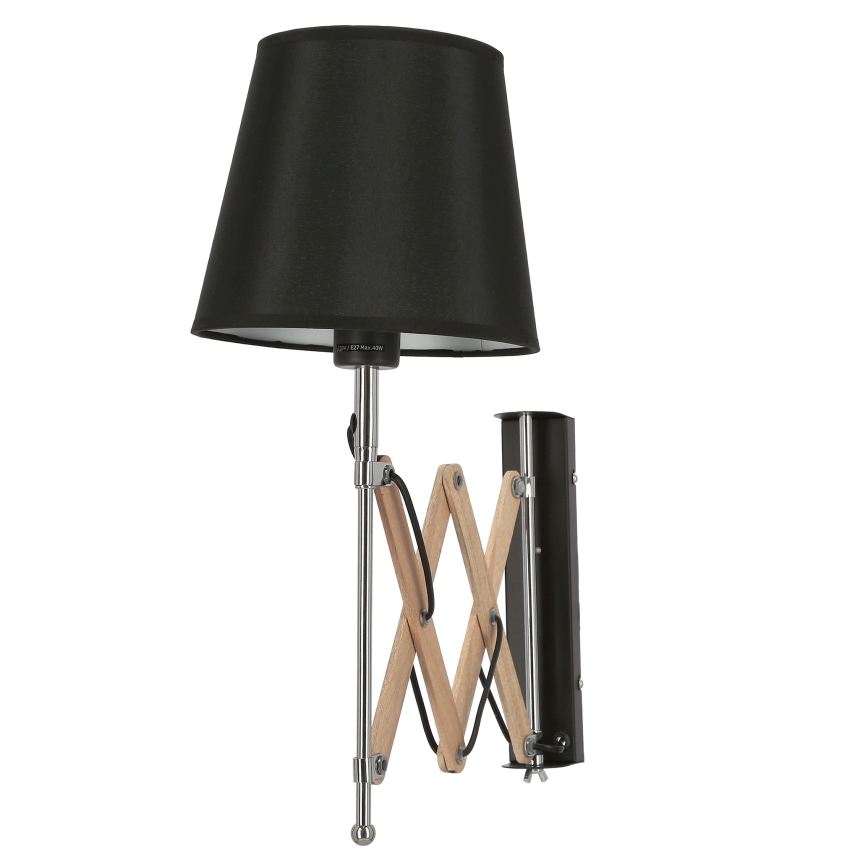 Luz de parede MITO 1xE27/40W/230V preto