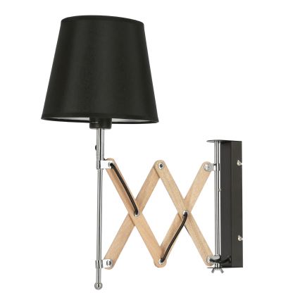 Luz de parede MITO 1xE27/40W/230V preto