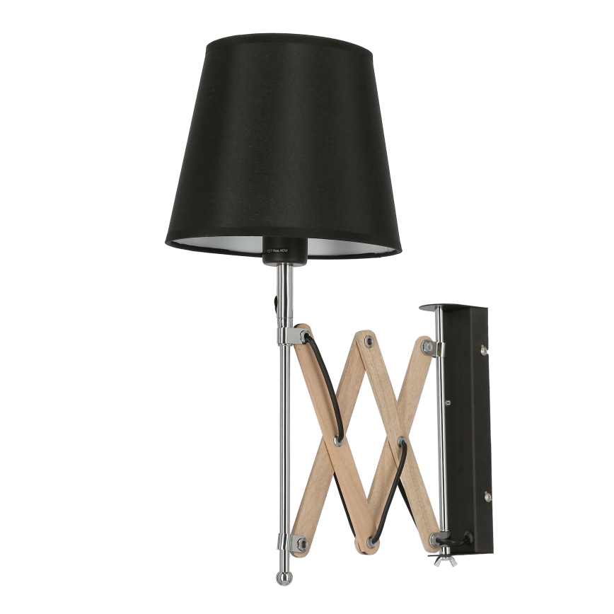 Luz de parede MITO 1xE27/40W/230V preto
