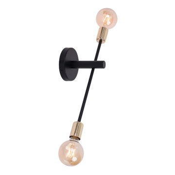 Luz de parede ONYX 2xE27/60W/230V preto antigo/dourado