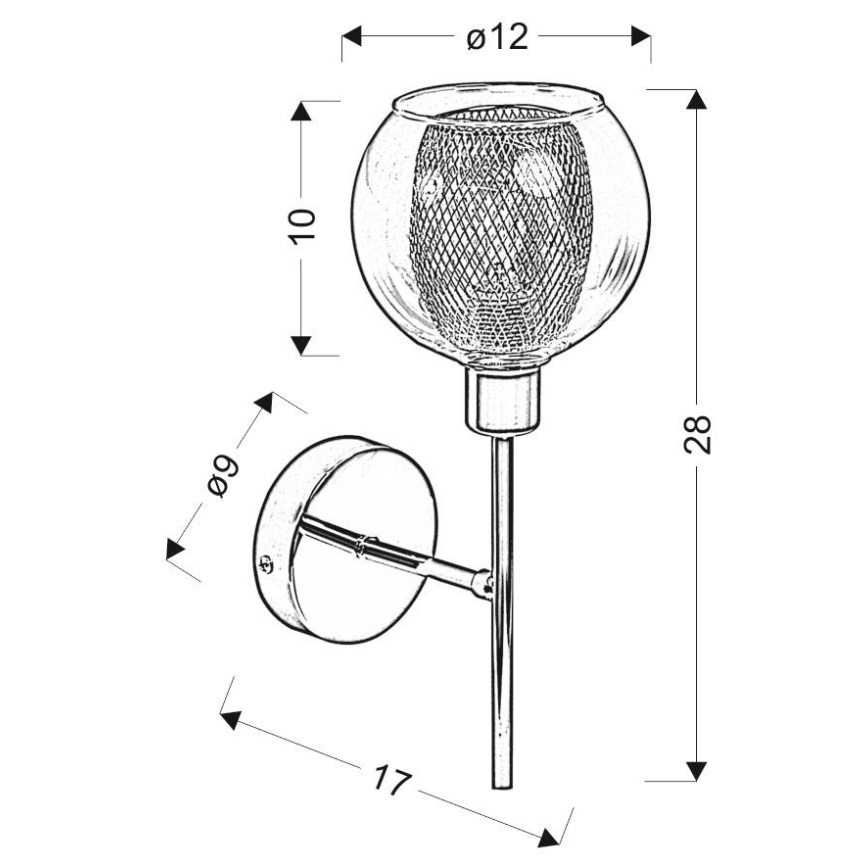 Luz de parede OZZO 1xE14/40W/230V