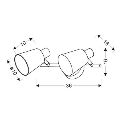 Luz de parede PIN 2xE14/40W/230V