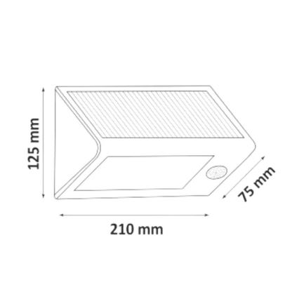 Luz de parede solar com sensor LED LED/5W IP44