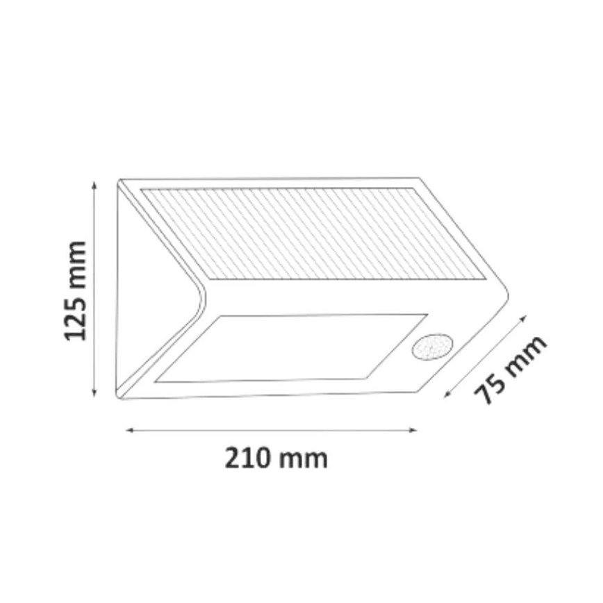Luz de parede solar com sensor LED LED/5W IP44
