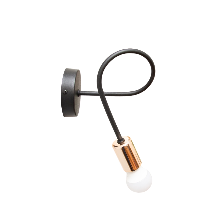 Luz de parede TUBE 1xE27/15W/230V preto antigo