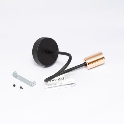 Luz de parede TUBE 1xE27/15W/230V preto antigo