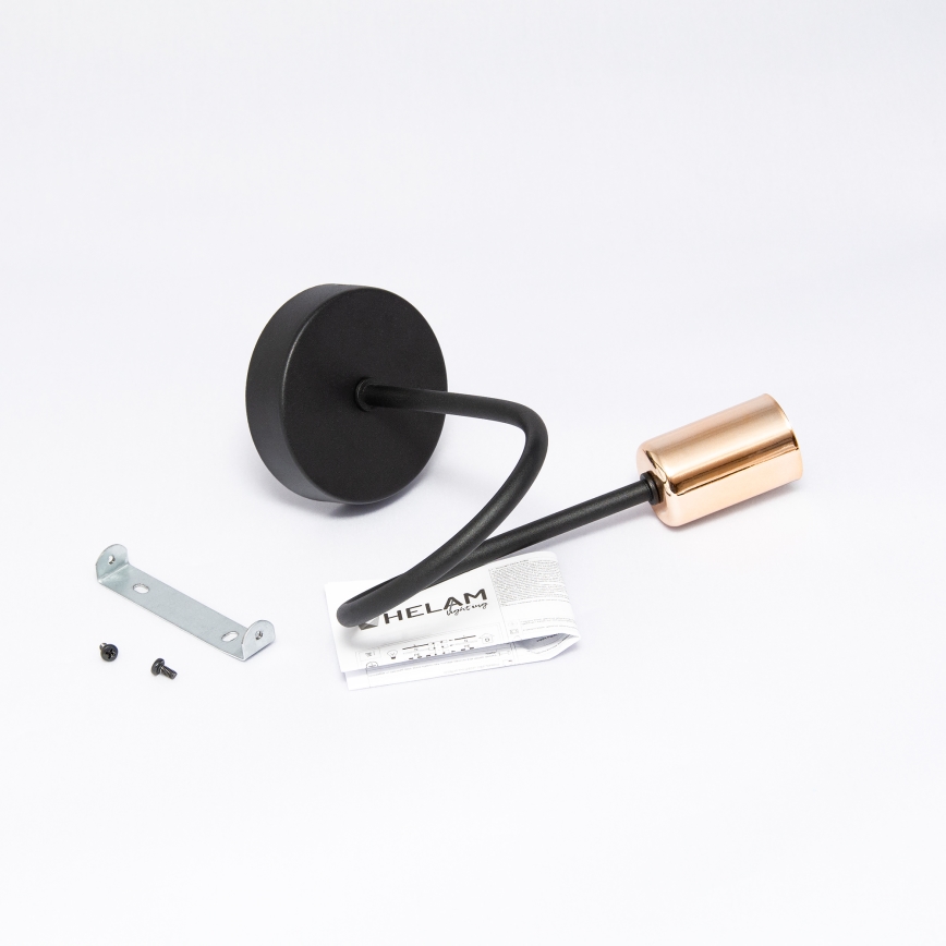 Luz de parede TUBE 1xE27/15W/230V preto antigo