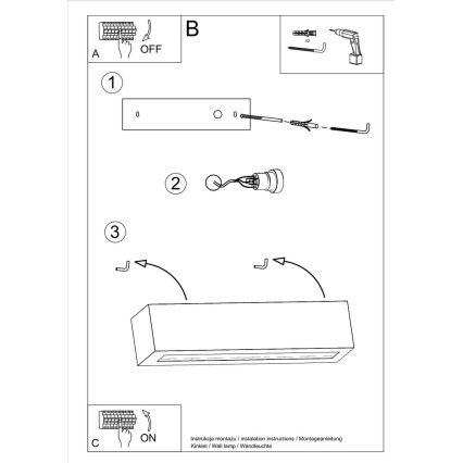 Luz de parede VEGA 1xE27/60W/230V branco