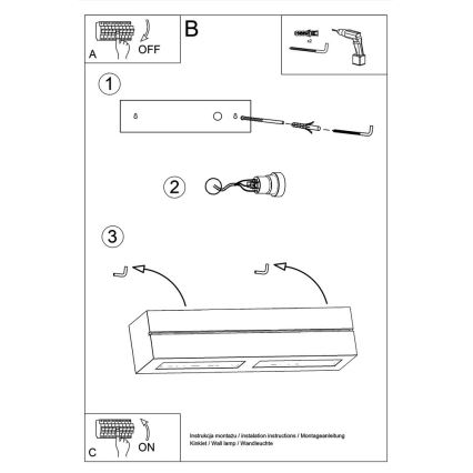 Luz de parede VEGA LINE 1xE27/60W/230V branco