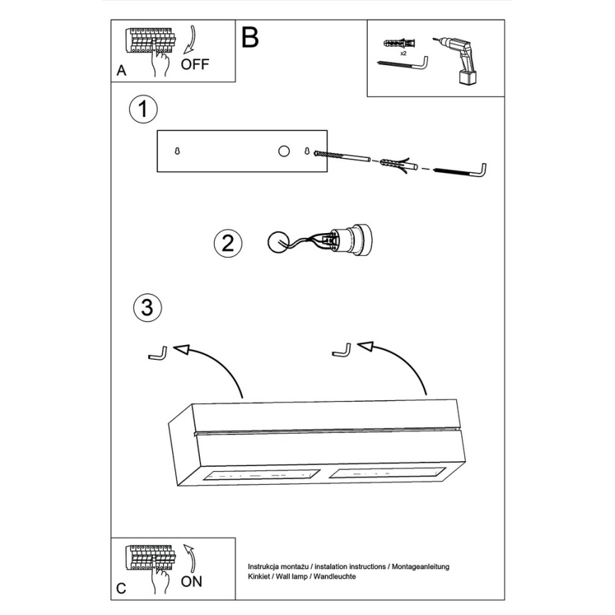 Luz de parede VEGA LINE 1xE27/60W/230V branco