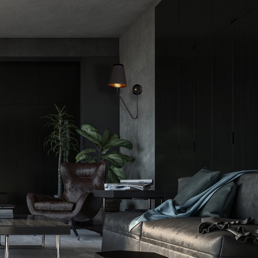 Luz de parede VICTORIA 1xE27/60W/230V preto antigo