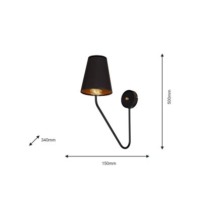 Luz de parede VICTORIA 1xE27/60W/230V preto antigo