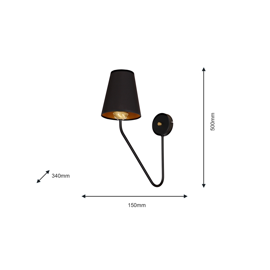 Luz de parede VICTORIA 1xE27/60W/230V preto antigo