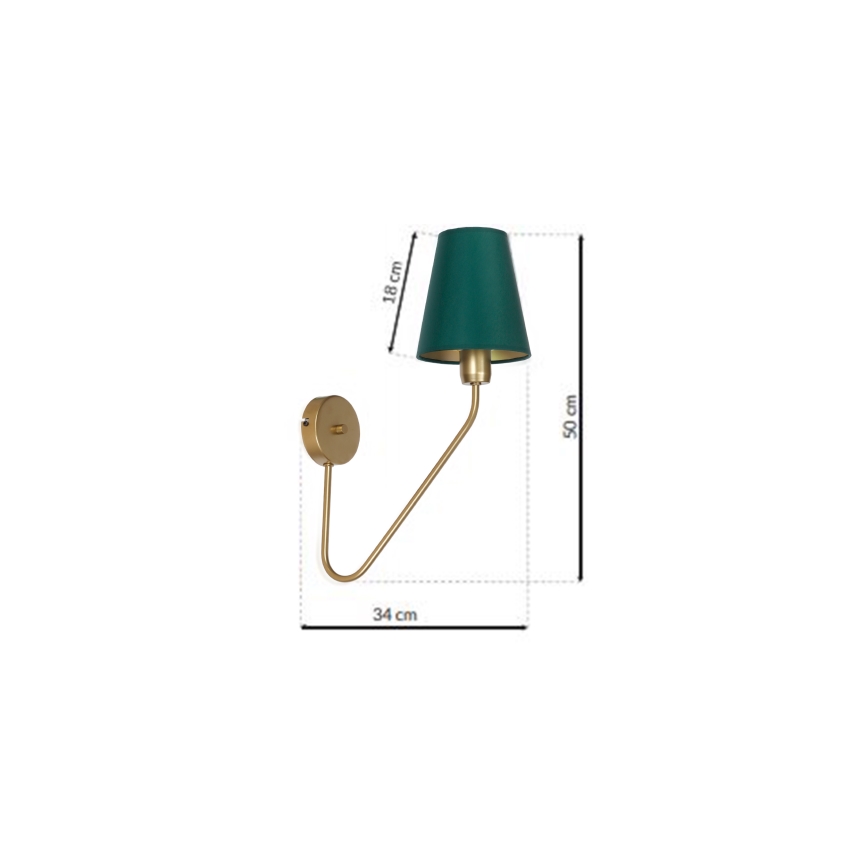 Luz de parede VICTORIA 1xE27/60W/230V verde