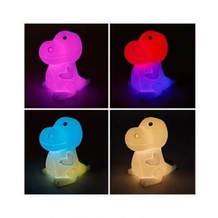 Luz de presença para crianças LED RGB regulável recarregável LED/2,5W/5V 3000K 1200 mAh dinossauro