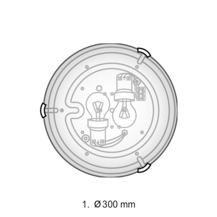 Luz de teto 2xE27/60W/230V