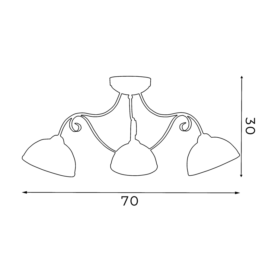 Luz de teto ANTICA 3xE27/60W/230V