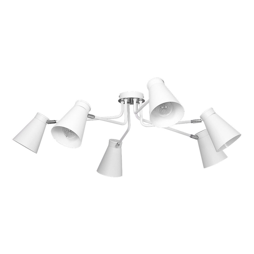Luz de teto BEVAN 6 6xE27/60W branco
