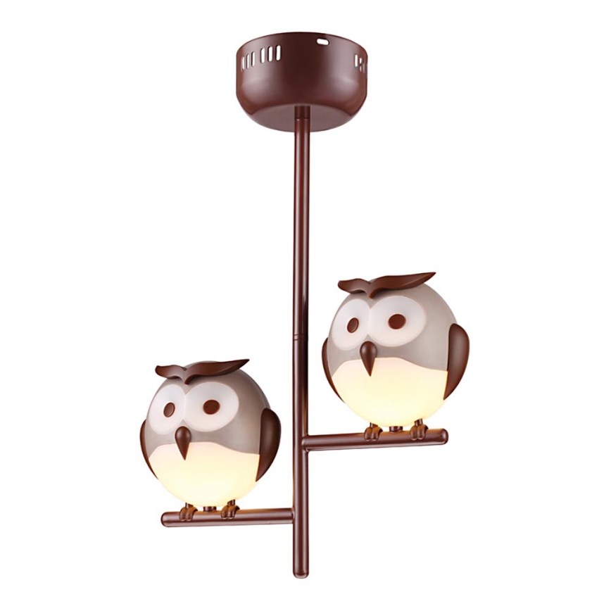 Luz de teto de criança 2xG9/6W/230V coruja