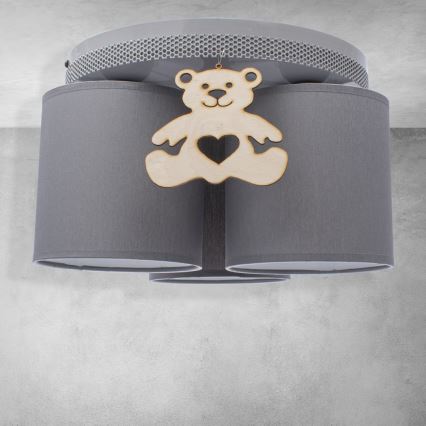 Luz de teto de criança BEAR 3xE27/60W/230V