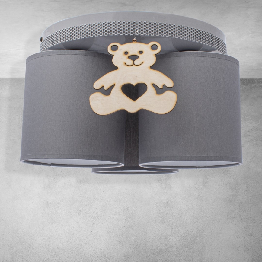 Luz de teto de criança BEAR 3xE27/60W/230V
